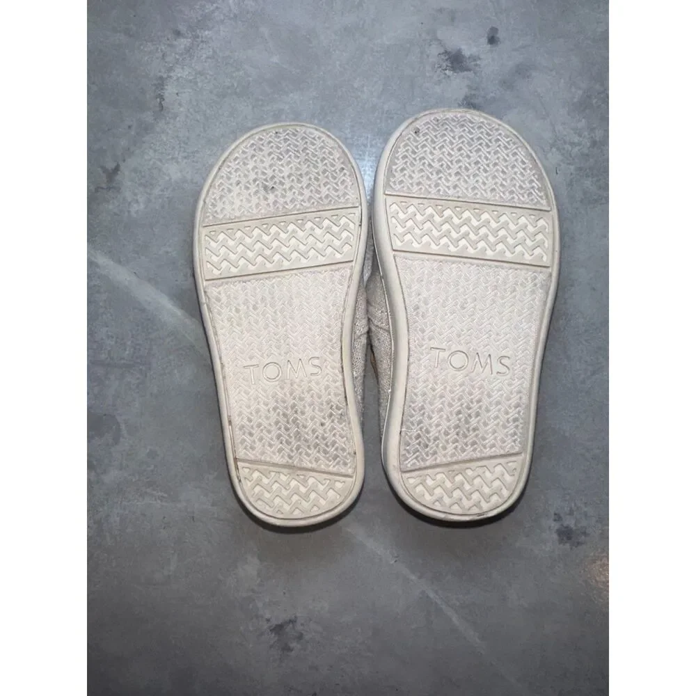 Toddler‎ TOMS Tiny Bimini Natural Burlap Canvas Slip On Size T7, Hook and Loop